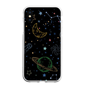 Чехол для iPhone XS Max матовый с принтом Galaxy в городе Новоалтайск, Силикон | Область печати: задняя сторона чехла, без боковых панелей | galaxy | sky | sun | the earth
