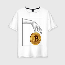 Женская футболка хлопок Oversize с принтом BITCOIN CRYPTOCURRENCE (Z) в городе Новоалтайск, 100% хлопок | свободный крой, круглый ворот, спущенный рукав, длина до линии бедер
 | binance coin | bitcoin | blockchain | btc | cardano | crypto | ethereum | litecoin | polkadot | tether | xrp | биткоин | блокчейн | валюта | деньги | криптовалюта | майнер | майнинг | цифровая валюта | цифровое золото | эфир