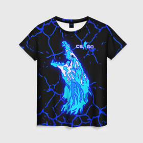 Женская футболка 3D с принтом CS GO Howl Neon в городе Новоалтайск, 100% полиэфир ( синтетическое хлопкоподобное полотно) | прямой крой, круглый вырез горловины, длина до линии бедер | awp | counter strike | cs go | cs go howl | hyper beast | logo | m4a4 | neo noir | авп | автомат | вой | волк | контр страйк | кс го | кс го авп | кс го вой | логотипы игр | неонуар | оружие | оружие из кс го | скины | скоростной зверь |