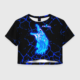Женская футболка Crop-top 3D с принтом CS GO Howl Neon в городе Новоалтайск, 100% полиэстер | круглая горловина, длина футболки до линии талии, рукава с отворотами | awp | counter strike | cs go | cs go howl | hyper beast | logo | m4a4 | neo noir | авп | автомат | вой | волк | контр страйк | кс го | кс го авп | кс го вой | логотипы игр | неонуар | оружие | оружие из кс го | скины | скоростной зверь |