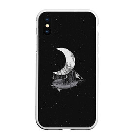 Чехол для iPhone XS Max матовый с принтом Moon Ship в городе Новоалтайск, Силикон | Область печати: задняя сторона чехла, без боковых панелей | drift | drifting | float | floating | galaxy | milky | moon | planet | ship | space | spaceship | star | suit | surfing | to | travel | way | галактика | дрейф | звезда | корабль | космический | космонавт | космос | луна | млечный | планета | путешествие 