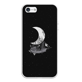 Чехол для iPhone 5/5S матовый с принтом Moon Ship в городе Новоалтайск, Силикон | Область печати: задняя сторона чехла, без боковых панелей | drift | drifting | float | floating | galaxy | milky | moon | planet | ship | space | spaceship | star | suit | surfing | to | travel | way | галактика | дрейф | звезда | корабль | космический | космонавт | космос | луна | млечный | планета | путешествие 
