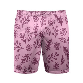 Мужские шорты спортивные с принтом Hello Spring в городе Новоалтайск,  |  | casual | flowers | pink | summer | букет | бутоны | весна | ветки | девушкам | декор | лепестки | лето | листья | нежные | орнамент | поляна | природа | растения | рисунок | розовый узор | ромашки | текстура | узор