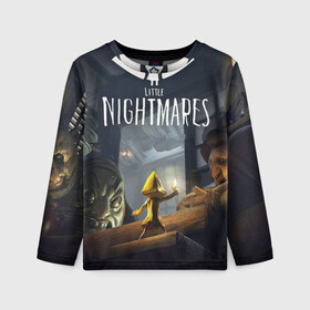 Детский лонгслив 3D с принтом Little Nightmares в городе Новоалтайск, 100% полиэстер | длинные рукава, круглый вырез горловины, полуприлегающий силуэт
 | little nightmares | квест | мальчик | хоррор