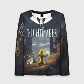 Женский лонгслив 3D с принтом Little Nightmares в городе Новоалтайск, 100% полиэстер | длинные рукава, круглый вырез горловины, полуприлегающий силуэт | little nightmares | квест | мальчик | хоррор
