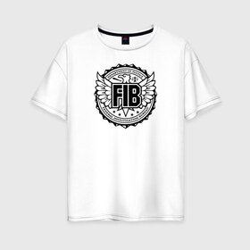 Женская футболка хлопок Oversize с принтом FIB Grand Theft Auto в городе Новоалтайск, 100% хлопок | свободный крой, круглый ворот, спущенный рукав, длина до линии бедер
 | 4 | 5 | five | games | grand theft auto | gta | gta v | los santos | online | rockstar | san andreas | великое авто воровство | гта | гташка | игры | логотип | лос сантос | майкл | мафия | ограбление | онлайн | пеф | рокстар | самп | сан андреас 