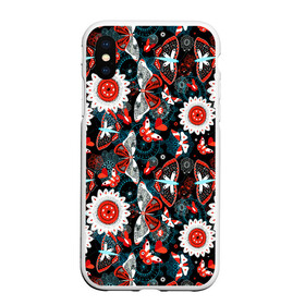 Чехол для iPhone XS Max матовый с принтом Паттерн из Бабочек с Цветами в городе Новоалтайск, Силикон | Область печати: задняя сторона чехла, без боковых панелей | butterfly | style | бабочки | букет | животные | насекомые | флора | цветы