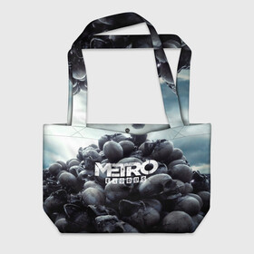 Пляжная сумка 3D с принтом Metro Exodus в городе Новоалтайск, 100% полиэстер | застегивается на металлическую кнопку; внутренний карман застегивается на молнию. Стенки укреплены специальным мягким материалом, чтобы защитить содержимое от несильных ударов
 | 2033 | exodus | metro | metro 2033 | metro exodus | stalker | апокалипсис | диггер | дигеры | метро | разрушка | эпидемия