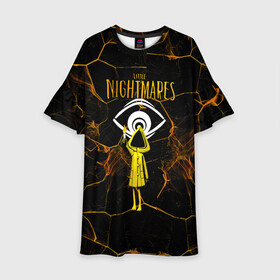 Детское платье 3D с принтом Little Nightmares в городе Новоалтайск, 100% полиэстер | прямой силуэт, чуть расширенный к низу. Круглая горловина, на рукавах — воланы | 2021 | little nightmares | в желтом капюшоне | девочка | девочка в желтом | игра | капюшон | литл | маленькая девочка | мальчик моно | моно | хоррор