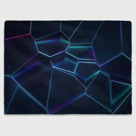 Плед 3D с принтом 3D ПЛИТЫ | НЕОНОВЫЕ ПЛИТЫ в городе Новоалтайск, 100% полиэстер | закругленные углы, все края обработаны. Ткань не мнется и не растягивается | 3d | 3д | abstraction | neon | steel | абстракция | взрыв | неон | неоновые | плиты | разлом | соты | стекло | стеклянный