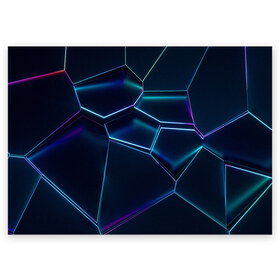 Поздравительная открытка с принтом 3D ПЛИТЫ | НЕОНОВЫЕ ПЛИТЫ в городе Новоалтайск, 100% бумага | плотность бумаги 280 г/м2, матовая, на обратной стороне линовка и место для марки
 | 3d | 3д | abstraction | neon | steel | абстракция | взрыв | неон | неоновые | плиты | разлом | соты | стекло | стеклянный
