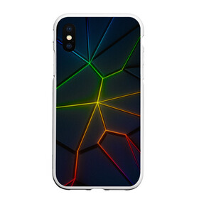 Чехол для iPhone XS Max матовый с принтом НЕОНОВЫЕ ПЛИТЫ | 3D ПЛИТЫ в городе Новоалтайск, Силикон | Область печати: задняя сторона чехла, без боковых панелей | Тематика изображения на принте: 3d | 3д | abstraction | neon | steel | абстракция | взрыв | неон | неоновые | плиты | разлом | соты | стекло | стеклянный