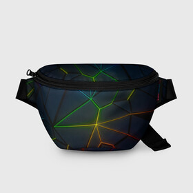 Поясная сумка 3D с принтом НЕОНОВЫЕ ПЛИТЫ | 3D ПЛИТЫ в городе Новоалтайск, 100% полиэстер | плотная ткань, ремень с регулируемой длиной, внутри несколько карманов для мелочей, основное отделение и карман с обратной стороны сумки застегиваются на молнию | 3d | 3д | abstraction | neon | steel | абстракция | взрыв | неон | неоновые | плиты | разлом | соты | стекло | стеклянный