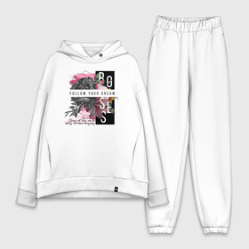 Женский костюм хлопок Oversize с принтом Roses в городе Новоалтайск,  |  | 8 марта | girl | woman | бабушка | весна | девушкам | девушке | девушки | женский | листья | мама | март | подарок | розы | тренд | цветочки | цветы
