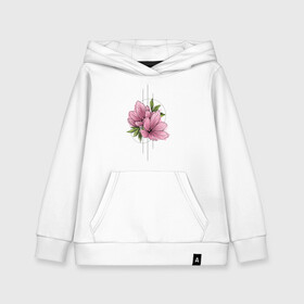 Детская толстовка хлопок с принтом Watercolour flowers в городе Новоалтайск, 100% хлопок | Круглый горловой вырез, эластичные манжеты, пояс, капюшен | 8 марта | girl | woman | бабушка | весна | девушкам | девушке | девушки | женский | листья | мама | март | подарок | тренд | цветочки | цветы