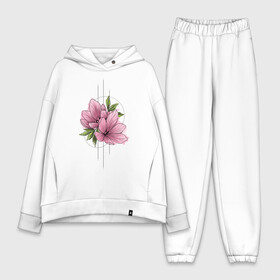 Женский костюм хлопок Oversize с принтом Watercolour flowers в городе Новоалтайск,  |  | 8 марта | girl | woman | бабушка | весна | девушкам | девушке | девушки | женский | листья | мама | март | подарок | тренд | цветочки | цветы