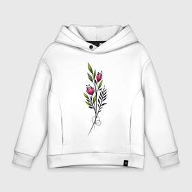 Детское худи Oversize хлопок с принтом Graphic flower в городе Новоалтайск, френч-терри — 70% хлопок, 30% полиэстер. Мягкий теплый начес внутри —100% хлопок | боковые карманы, эластичные манжеты и нижняя кромка, капюшон на магнитной кнопке | 8 марта | girl | woman | бабушка | весна | девушкам | девушке | девушки | женский | листья | мама | март | подарок | тренд | цветочки | цветы