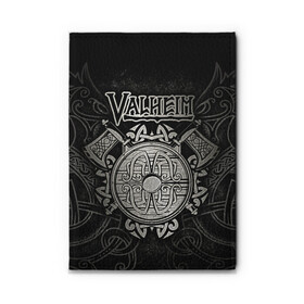 Обложка для автодокументов с принтом Valheim в городе Новоалтайск, натуральная кожа |  размер 19,9*13 см; внутри 4 больших “конверта” для документов и один маленький отдел — туда идеально встанут права | Тематика изображения на принте: valheim | viking | валхейм | викинги | игры