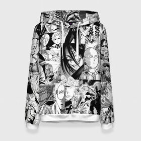 Женская толстовка 3D с принтом One-Punch Man (Ванпачмен) в городе Новоалтайск, 100% полиэстер  | двухслойный капюшон со шнурком для регулировки, мягкие манжеты на рукавах и по низу толстовки, спереди карман-кенгуру с мягким внутренним слоем. | one punch man | аниме | ван панч мен | ванпачмен | гароу | генос | кинг | сайтама | сверхзвуковой соник | фубуки