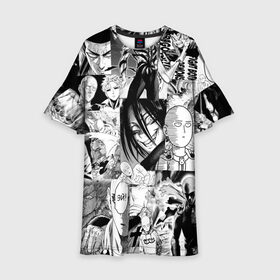Детское платье 3D с принтом One-Punch Man (Ванпачмен) в городе Новоалтайск, 100% полиэстер | прямой силуэт, чуть расширенный к низу. Круглая горловина, на рукавах — воланы | one punch man | аниме | ван панч мен | ванпачмен | гароу | генос | кинг | сайтама | сверхзвуковой соник | фубуки