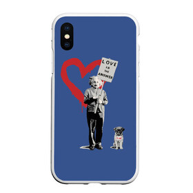 Чехол для iPhone XS Max матовый с принтом Любовь это ответ | Banksy в городе Новоалтайск, Силикон | Область печати: задняя сторона чехла, без боковых панелей | art | banksy | street art | арт | бэнкси | граффити | со смыслом | сосмыслом | стритарт