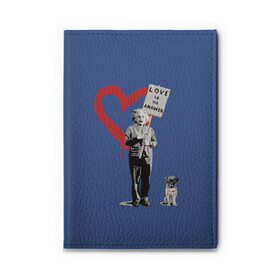 Обложка для автодокументов с принтом Любовь это ответ | Banksy в городе Новоалтайск, натуральная кожа |  размер 19,9*13 см; внутри 4 больших “конверта” для документов и один маленький отдел — туда идеально встанут права | art | banksy | street art | арт | бэнкси | граффити | со смыслом | сосмыслом | стритарт