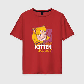 Женская футболка хлопок Oversize с принтом Are you KITTEN ME в городе Новоалтайск, 100% хлопок | свободный крой, круглый ворот, спущенный рукав, длина до линии бедер
 | 1950 | 50 е | are you kidding me | art | fashion | girl | kitty | retro | vintage | америка | арт | винтаж | девушка | женщина | игра слов | киса | киска | котенок | котик | котя | кошечка | кошка | мода | поп арт | прикол | ретро | ты шутиш