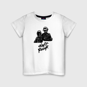 Детская футболка хлопок с принтом Daft Punk в городе Новоалтайск, 100% хлопок | круглый вырез горловины, полуприлегающий силуэт, длина до линии бедер | daft punk | electro music | electronic | дафт панк | диско | музыка | ретро | хаус | электро | электроника