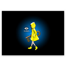 Поздравительная открытка с принтом Little Nightmares в городе Новоалтайск, 100% бумага | плотность бумаги 280 г/м2, матовая, на обратной стороне линовка и место для марки
 | horror | little nightmares | logo game | monster | девочка | логотипы игр | монстры | ужастики | хоррор | шестая