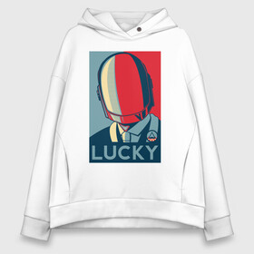 Женское худи Oversize хлопок с принтом Guy-Manuel | Lucky в городе Новоалтайск, френч-терри — 70% хлопок, 30% полиэстер. Мягкий теплый начес внутри —100% хлопок | боковые карманы, эластичные манжеты и нижняя кромка, капюшон на магнитной кнопке | cyberpunk | daft | daftpunk | electronic | get | guy | guy manuel | human | lucky | music | punk | robot | rock | thomas | дафт | дафтпанк | киберпанк | музыка | ню диско | панк | робот | рок | техно | томас | электро | электроник рок
