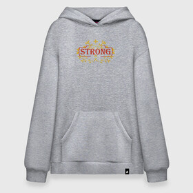 Худи SuperOversize хлопок с принтом stay strong / будь сильным в городе Новоалтайск, 70% хлопок, 30% полиэстер, мягкий начес внутри | карман-кенгуру, эластичная резинка на манжетах и по нижней кромке, двухслойный капюшон
 | кинжалы. | листья | мотивация | надпись на английском | узор