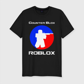 Мужская футболка хлопок Slim с принтом COUNTER BLOX (ROBLOX) в городе Новоалтайск, 92% хлопок, 8% лайкра | приталенный силуэт, круглый вырез ворота, длина до линии бедра, короткий рукав | azimov | counter blox | counter strike | cs go | dragon lore | game | global offensive | hyper beast | roblox. | азимов | вулкан | драгон лор | игры | кс го | роблокс | скоростной зверь | стрелялки