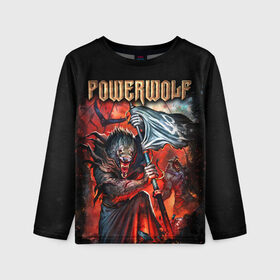 Детский лонгслив 3D с принтом Powerwolf в городе Новоалтайск, 100% полиэстер | длинные рукава, круглый вырез горловины, полуприлегающий силуэт
 | heavy metal | metal | powerwolf | группы | метал | музыка | пауэр метал | рок | хеви метал