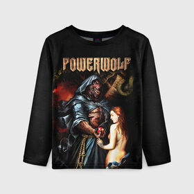 Детский лонгслив 3D с принтом Powerwolf в городе Новоалтайск, 100% полиэстер | длинные рукава, круглый вырез горловины, полуприлегающий силуэт
 | heavy metal | metal | powerwolf | группы | метал | музыка | пауэр метал | рок | хеви метал