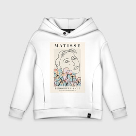 Детское худи Oversize хлопок с принтом MATISSE в городе Новоалтайск, френч-терри — 70% хлопок, 30% полиэстер. Мягкий теплый начес внутри —100% хлопок | боковые карманы, эластичные манжеты и нижняя кромка, капюшон на магнитной кнопке | 8 марта | весна | девушке | женский | картина | мама | матисс | подарок | топ | тренд | феминизм | художник | цветы
