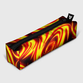Пенал 3D с принтом ОГНЕННЫЕ ВОЛНЫ | FIRE STRIPES в городе Новоалтайск, 100% полиэстер | плотная ткань, застежка на молнии | Тематика изображения на принте: abstraction | geometry | hexagon | neon | paints | stripes | texture | triangle | абстракция | брызги | геометрия | краски | неон | соты | текстура