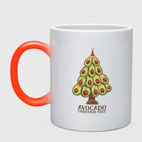 Кружка хамелеон с принтом Avocado Christmas Tree в городе Новоалтайск, керамика | меняет цвет при нагревании, емкость 330 мл | claus | cute | nature | new year | santa | tree | авокадо | адвокадо | дед мороз | дед отмороз | ёлка | ель | из авокадо | колпак | косточка | милота | милые авокадо | новый год | прикол | природа | рождественское дерево