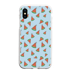Чехол для iPhone XS Max матовый с принтом Кусочки арбуза в городе Новоалтайск, Силикон | Область печати: задняя сторона чехла, без боковых панелей | арбуз | еда | текстура | фрукт