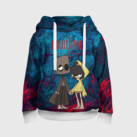 Детская толстовка 3D с принтом Little Nightmares 2 в городе Новоалтайск, 100% полиэстер | двухслойный капюшон со шнурком для регулировки, мягкие манжеты на рукавах и по низу толстовки, спереди карман-кенгуру с мягким внутренним слоем | little nightmares | игра | страшилка | страшная игра | ужас | хоррор
