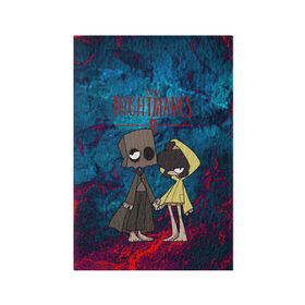 Обложка для паспорта матовая кожа с принтом Little Nightmares 2 в городе Новоалтайск, натуральная матовая кожа | размер 19,3 х 13,7 см; прозрачные пластиковые крепления | little nightmares | игра | страшилка | страшная игра | ужас | хоррор