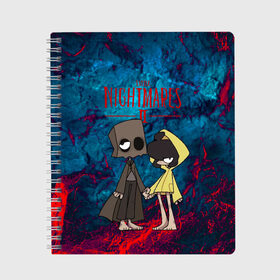 Тетрадь с принтом Little Nightmares 2 в городе Новоалтайск, 100% бумага | 48 листов, плотность листов — 60 г/м2, плотность картонной обложки — 250 г/м2. Листы скреплены сбоку удобной пружинной спиралью. Уголки страниц и обложки скругленные. Цвет линий — светло-серый
 | Тематика изображения на принте: little nightmares | игра | страшилка | страшная игра | ужас | хоррор