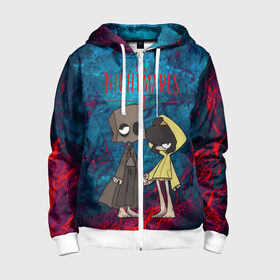 Детская толстовка 3D на молнии с принтом Little Nightmares 2 в городе Новоалтайск, 100% полиэстер |  манжеты и пояс оформлены широкой мягкой резинкой, двухслойный капюшон со шнурком для регулировки, спереди карманы и застежка-молния
 | little nightmares | игра | страшилка | страшная игра | ужас | хоррор