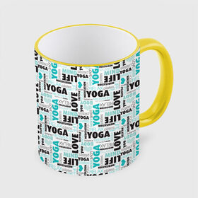 Кружка с принтом YOGA в городе Новоалтайск, керамика | ёмкость 330 мл | Тематика изображения на принте: аум | брахма | будда | буддист | веган | вишну | ганеша | гимнастика | индиго | индуизм | инь янь | йога | лотос | мантра | медитация | нирвана | ом | просветление | психоделика | санскрит | третий глаз