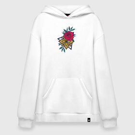 Худи SuperOversize хлопок с принтом Flowers в городе Новоалтайск, 70% хлопок, 30% полиэстер, мягкий начес внутри | карман-кенгуру, эластичная резинка на манжетах и по нижней кромке, двухслойный капюшон
 | flo | flowers | растения | флористика | цветение | цветы