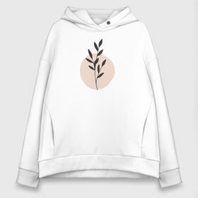 Женское худи Oversize хлопок с принтом Flowers в городе Новоалтайск, френч-терри — 70% хлопок, 30% полиэстер. Мягкий теплый начес внутри —100% хлопок | боковые карманы, эластичные манжеты и нижняя кромка, капюшон на магнитной кнопке | flo | flowers | растения | флористика | цветение | цветы