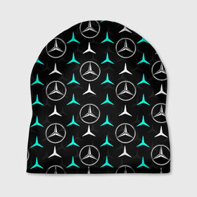 Шапка 3D с принтом MERCEDES BENZ УЗОР (АКВА) в городе Новоалтайск, 100% полиэстер | универсальный размер, печать по всей поверхности изделия | amg | auto | car | mercedes | mercedes benz | mercedes c | mercedes e | mercedes s | sport car. | авто | автомобиль | амг | гелендваген | мерс | мерседес | спорт