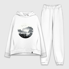Женский костюм хлопок Oversize с принтом Абстрактная природа в городе Новоалтайск,  |  | абстракция | азиатский | арт | минимализм | пейзаж | природа | рисунок | хипстер | японский