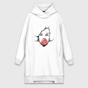Платье-худи хлопок с принтом Bubblegum Girl в городе Новоалтайск,  |  | 3d эффект | 3д | fashion | retro | style | vintage | баббл гам | бабл гам | винтаж | девочка | девушка | жвачка | жевательная резинка | женщина | мода | надувает | надула | объемная | обьемная | поп арт | ретро | стиль