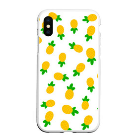 Чехол для iPhone XS Max матовый с принтом Ананасы  в городе Новоалтайск, Силикон | Область печати: задняя сторона чехла, без боковых панелей | ананас | ананасы | фрукты | химии | яркий принт | яркое