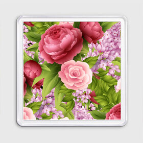 Магнит 55*55 с принтом ЦВЕТЫ / FLOWERS / 8 МАРТА в городе Новоалтайск, Пластик | Размер: 65*65 мм; Размер печати: 55*55 мм | chery | flowers | japan | roses | sakura | вишня | растения | розы | ромашка | сакура | тюльпаны | цветы | цветы сакуры | япония
